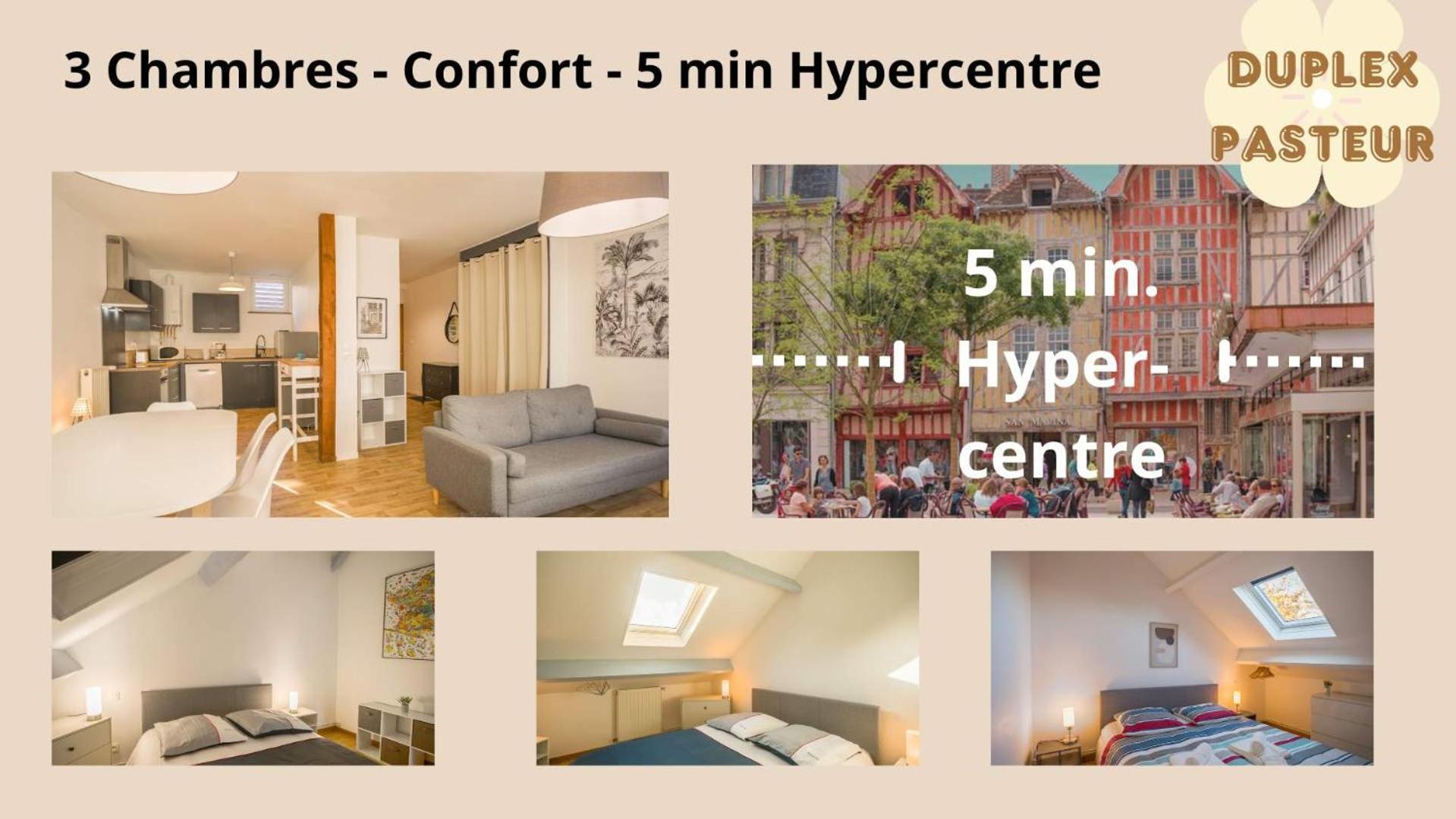 טרואה Le Duplex Pasteur - 5 Min Hypercentre - Ideal Groupe - Parking Gratuit מראה חיצוני תמונה